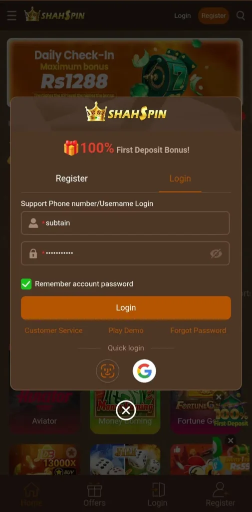 Shahspin Login1